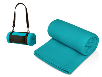 Плед Нежность с ремешком на плечо (светло-голубой)