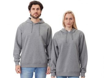Толстовка с капюшоном оверсайз Lisbon унисекс (серый меланж)