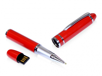 USB 2.0- флешка на 16 Гб в виде ручки с мини чипом (красный)