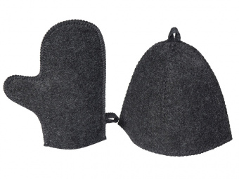 Банный набор из шапки и рукавицы Renew (серый)