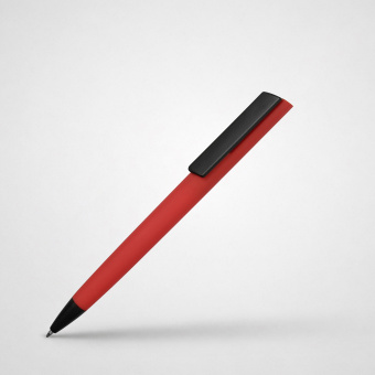 Ручка пластиковая шариковая C1 soft-touch (красный, черный)