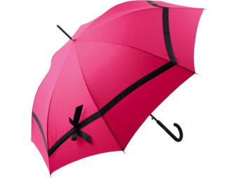 Зонт-трость (черный, розовый)
