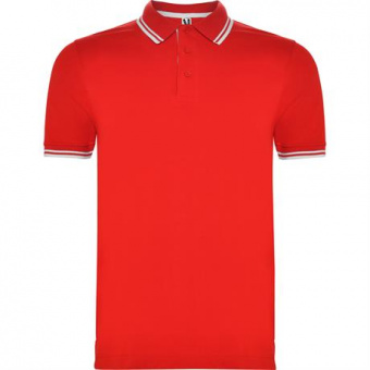 Футболка поло MONTREAL мужская, КРАСНЫЙ/БЕЛЫЙ L