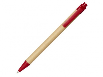 Шариковая ручка Berk из переработанного картона и кукурузного пластика, красный