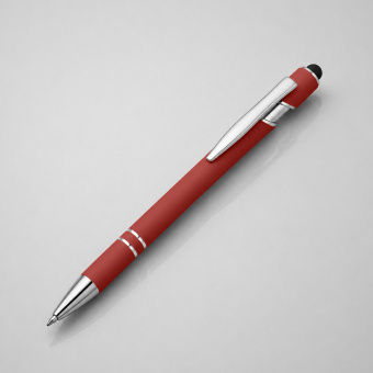 Ручка-стилус металлическая шариковая Sway soft-touch (красный)