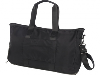 Спортивная сумка Rhine из переработанного материала с возможностью расширения (черный)