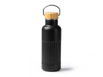 Термобутылка NOBUK с бамбуковой крышкой, 500 мл (черный)