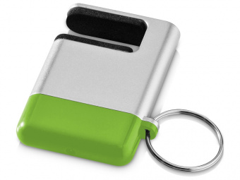 Подставка-брелок для мобильного телефона GoGo (зеленый, серебристый)