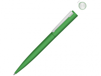 Ручка шариковая металлическая Brush Gum, soft-touch (зеленый)