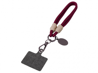 Брелок-браслет Bohemian с держателем для телефона (бургунди, бежевый)