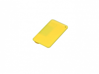 USB 2.0- флешка на 64 Гб в виде пластиковой карточки (желтый)