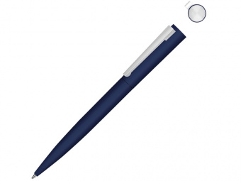 Ручка шариковая металлическая Brush Gum, soft-touch (темно-синий)