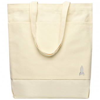 Сумка для покупок JETTA 325 г/м² с шильдом - ракета, натуральный