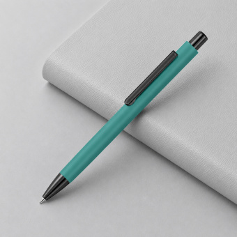 Металлическая шариковая ручка Ellipse gum soft touch с зеркальной гравировкой (бирюзовый)