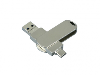 USB 3.0-флешка на 64 Гб для айфона 3 в 1 (серебристый)