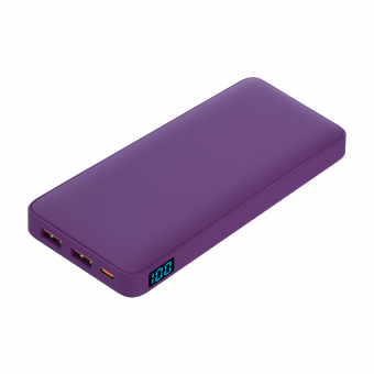 Внешний аккумулятор с подсветкой Ancor PD Plus 10000 mAh, фиолетовый