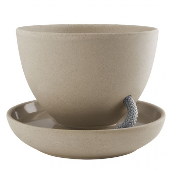 Горшок для растений Flowerpot, с блюдцем, коричневый