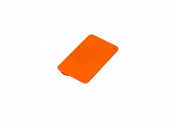 USB 2.0- флешка на 16 Гб в виде пластиковой карточки (оранжевый)