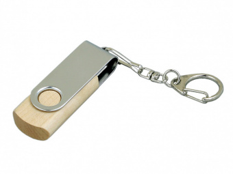 USB 2.0- флешка промо на 64 Гб с поворотным механизмом (серебристый, натуральный)