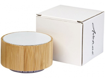 Бамбуковый Bluetooth®динамик Cosmos, дерево,белый