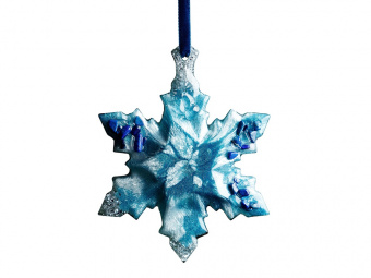 Елочная игрушка Снежинка (голубой)