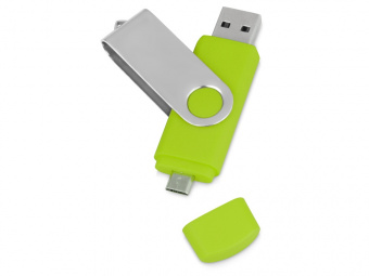 USB/micro USB-флешка на 16 Гб Квебек OTG (зеленое яблоко)