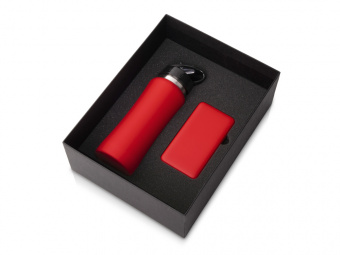 Подарочный набор COLOR IT с бутылкой для воды и повербанком, 10000 mAh (красный)