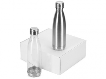 Подарочный набор с термосом и бутылкой Bottle set (серебристый)