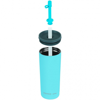 Термостакан Superb Sippy с трубочкой, бирюзовый