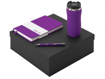Подарочный набор Color it с блокнотом, металлической ручкой и термокружкой (фиолетовый, фиолетовый, фиолетовый)