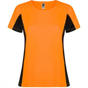 Спортивная футболка SHANGHAI WOMAN женская, ФЛУОРЕСЦЕНТНЫЙ ОРАНЖЕВЫЙ/ЧЕРНЫЙ 2XL