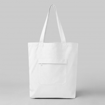 Сумка на молнии Zipper из хлопка 280 г/м2 (белый)