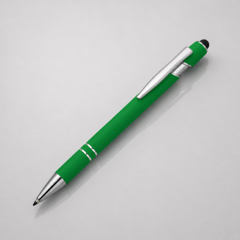 Ручка-стилус металлическая шариковая Sway soft-touch (зеленый)