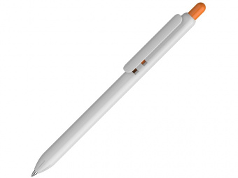 Ручка пластиковая шариковая Lio White (оранжевый, белый)