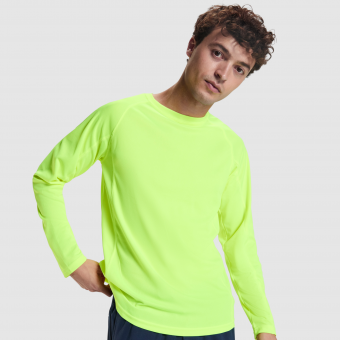Спортивная футболка MONTECARLO L/S мужская, ФЛУОРЕСЦЕНТНЫЙ ЖЕЛТЫЙ S
