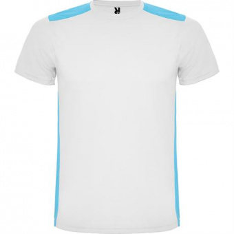 Спортивная футболка DETROIT мужская, БЕЛЫЙ/БИРЮЗОВЫЙ L