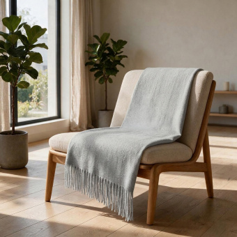 Плед акриловый Mohair (серый)