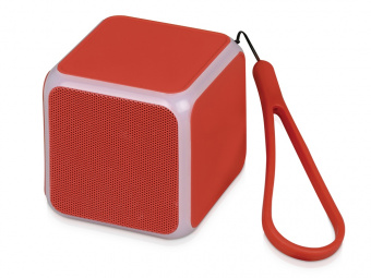 Портативная колонка Cube с подсветкой (красный)