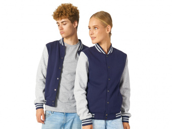 Бомбер Oxford, унисекс (темно-синий, серый меланж)