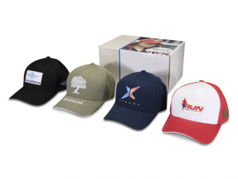 Коробка с образцами бейсболок из переработанных материалов (белый)