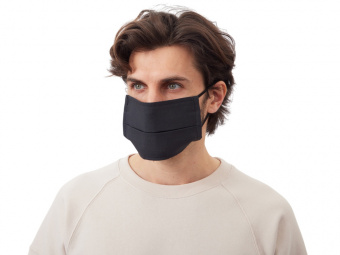 Маска для лица многоразовая из хлопка (черный)