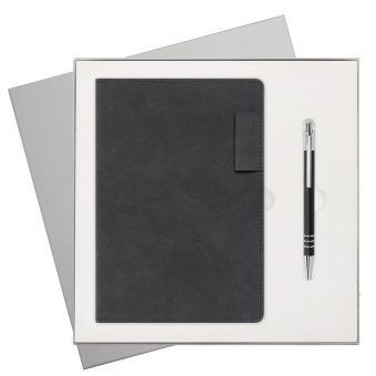 Подарочный набор Teolo, черный (ежедневник, ручка)