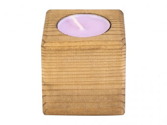 Свеча в декоративном подсвечнике Лаванда (коричневый)