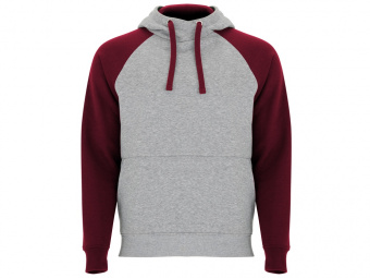 Толстовка с капюшоном Badet мужская (серый меланж, бордовый)