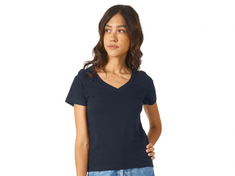 Футболка Heavy Super Club женская с V-образным вырезом (темно-синий)