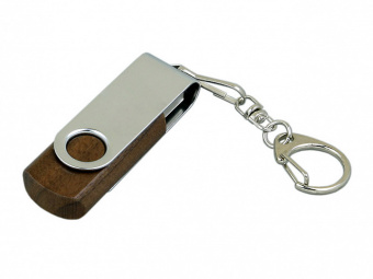 USB 2.0- флешка промо на 32 Гб с поворотным механизмом (коричневый, серебристый)