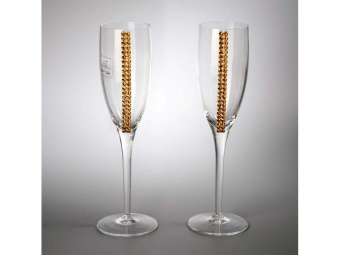 Набор бокалов для шампанского (золотистый, прозрачный)