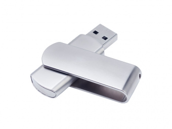 USB 3.0- флешка на 64 Гб глянцевая поворотная (серебристый)