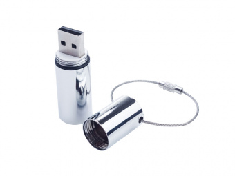 USB 2.0- флешка на 2 Гб Цилиндр (серебристый)