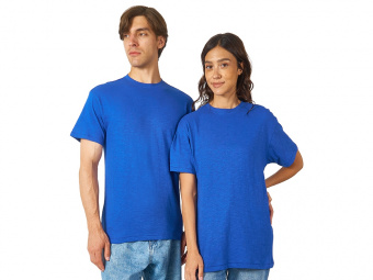 Футболка из текстурного джерси Portofino, унисекс (синий классический )